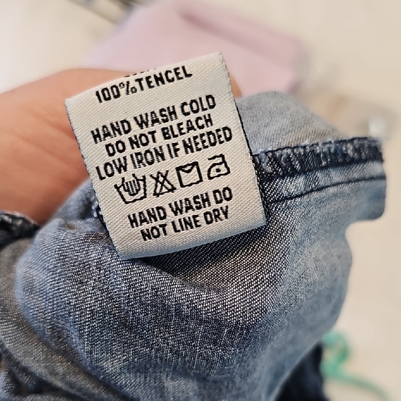 Aaron & Amber Soft Denim Wide Leg High Rise Pants 100% Tencel Womens Small - Picture 8 of 8